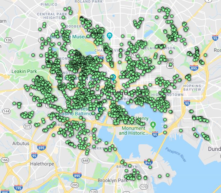 Baltimore Wireless Internet Coverage Map