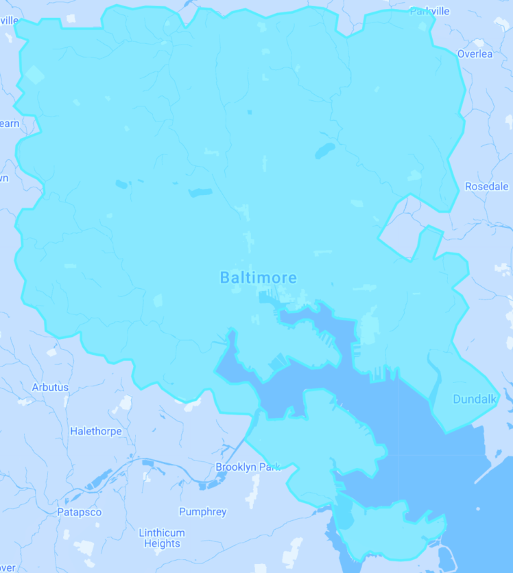 Baltimore Fixed Wireless Internet Coverage Map
