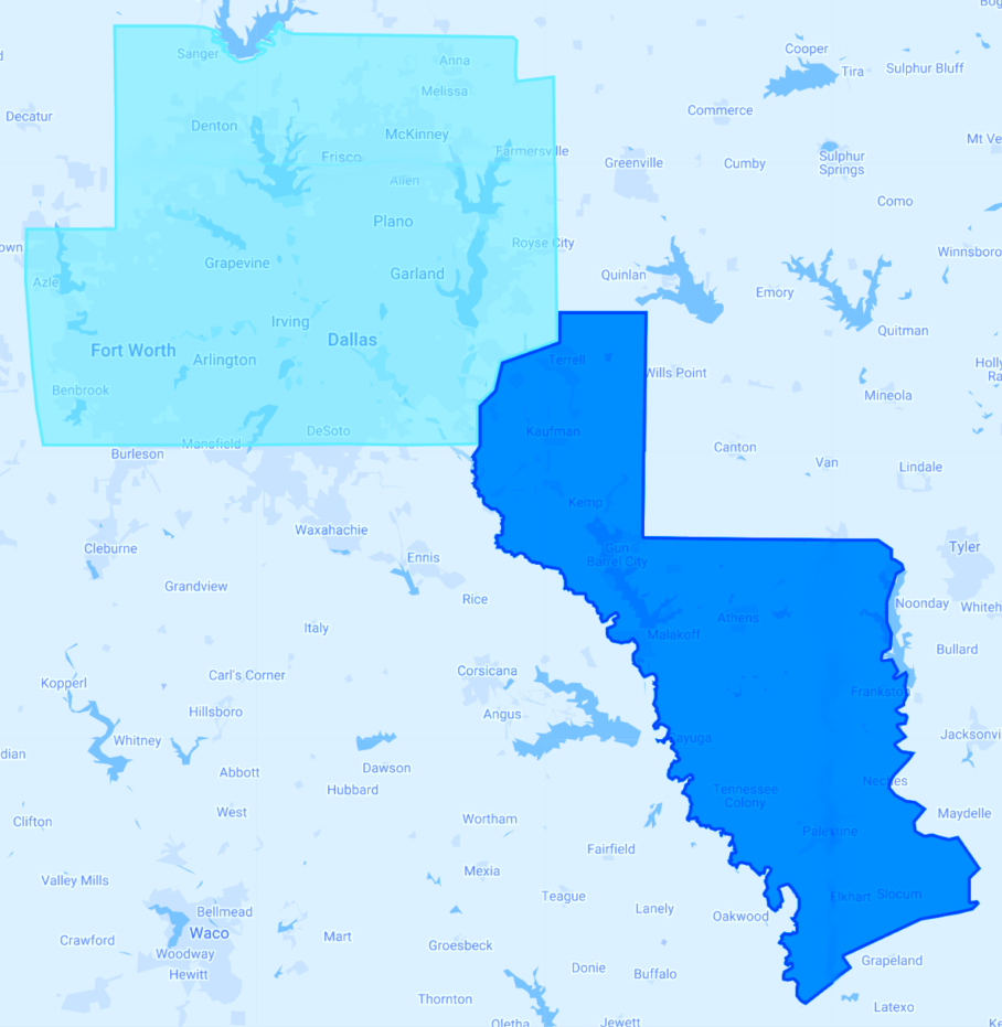 Dallas Fixed Wireless Internet coverage map
