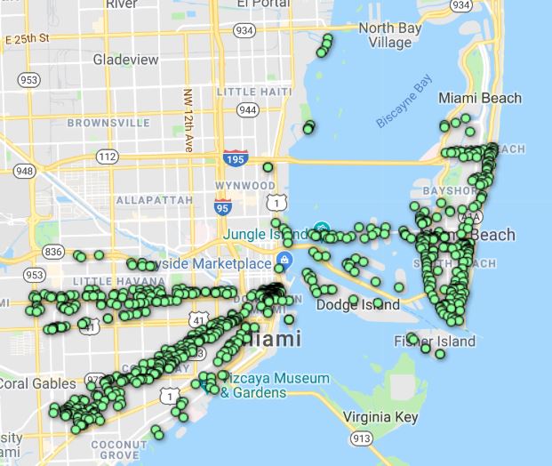 Miami wireless Internet coverage map