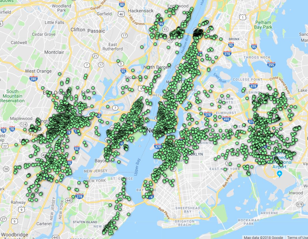 New Jersey wireless Internet service coverage map