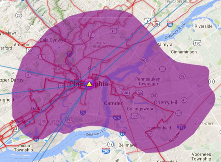 Philadelphia wireless Internet coverage map