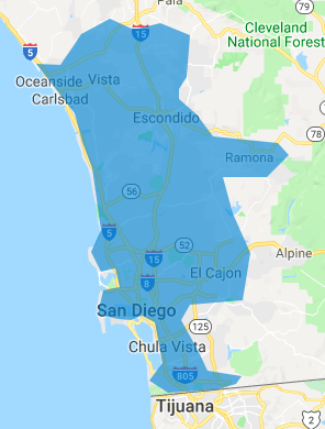 San Diego fixed wireless Internet coverage map